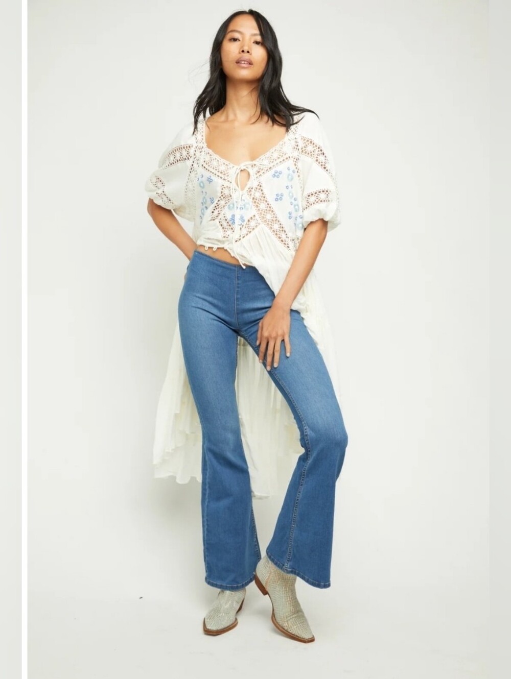 Free People Penny Pull-On Flare Jeans Size 28